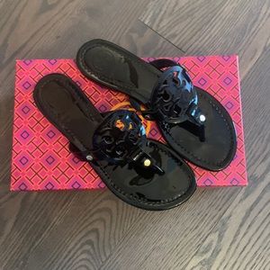 Tory Burch Miller Black Patent Leather Sandal